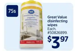 Walmart Great Value disinfecting wipes offer