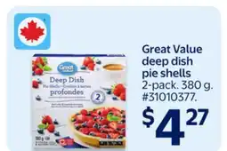 Walmart Great Value deep dish pie shells offer