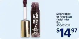 Walmart Milani lip oil or Prep Step facial mist offer