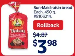 Walmart Sun-Maid raisin bread offer