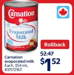Walmart Carnation evaporated milk offer