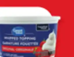 Walmart Great Value whipped topping 1 L offer