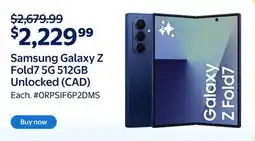 Walmart Samsung Galaxy Z Fold7 5G 512GB Unlocked (CAD) offer