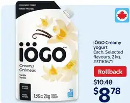 Walmart iÖGO Creamy yogurt offer