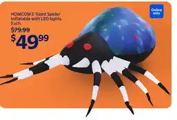 Walmart HOMCOM 5' Giant Spider Inflatable with LED Lights offer