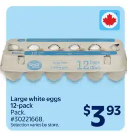 Walmart Large white eggs 12-pack offer