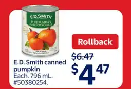Walmart E.D. Smith canned pumpkin offer