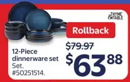 Walmart 12-Piece dinnerware set offer