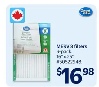 Walmart MERV 8 filters offer