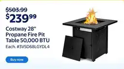 Walmart Costway 28 Propane Fire Pit Table 50,000 BTU offer