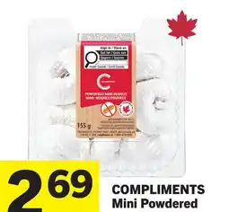 Foodland COMPLIMENTS Mini Powdered Donuts offer