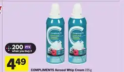 Foodland COMPLIMENTS Aerosol Whip Cream offer