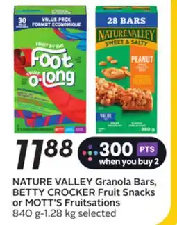 Sobeys NATURE VALLEY Granola Bars, BETTY CROCKER Fruit Snacks or Fruitsations offer
