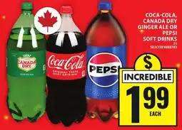 Food Basics COCA-COLA, CANADADRY GINGER ALE OR PEPSI SOFT DRINKS offer