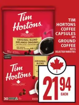Food Basics TIM HORTONS COFFEE CAPSULES OR GROUND COFFEE offer