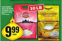 Food Basics PARLIAMENT GOLD OR NOOR SUPREME SELLA BASMATI RICE offer
