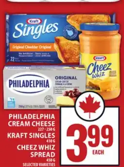 Food Basics PHILADELPHIA CREAM CHEESE OR KRAFT SINGLES OR CHEEZWHIZ SPREAD offer