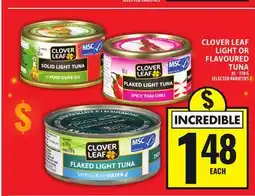 Food Basics CLOVERLEAF LIGHT OR FLAVOURED TUNA offer