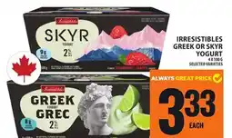 Food Basics IRRESISTIBLES GREEK OR SKYR YOGURT offer