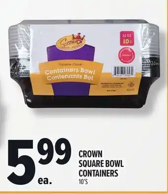 Metro CROWN SQUARE BOWL CONTAINERS offer