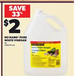 Loblaws NO NAME PURE WHITE VINEGAR, 4 L offer