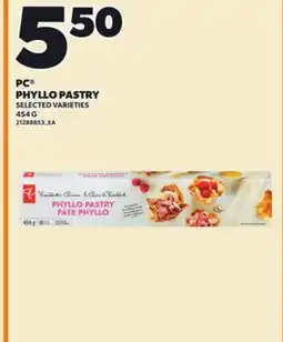 Loblaws PC PHYLLO PASTRY, 454 G offer