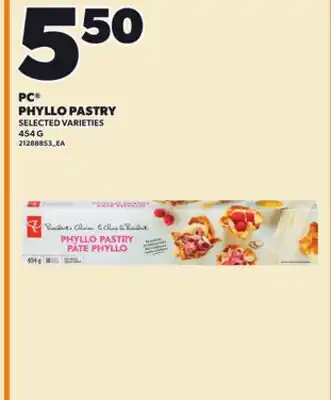 Loblaws PC PHYLLO PASTRY, 454 G offer