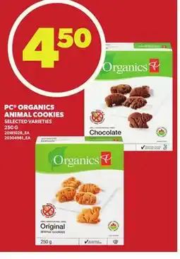 Loblaws PC ORGANICS ANIMAL COOKIES, 250 G offer