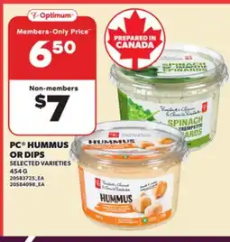 Loblaws PC HUMMUS OR DIPS, 454 G offer