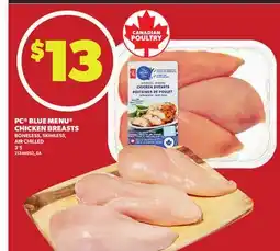 Loblaws PC BLUE MENU CHICKEN BREASTS, 3'S offer