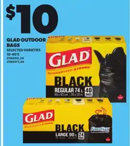 Loblaws GLAD OUTDOOR BAGS, 10-40'S offer
