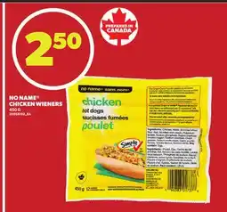 Loblaws NO NAME CHICKEN WIENERS, 450 G offer