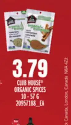 Loblaws CLUB HOUSE ORGANIC SPICES, 10-57 G offer