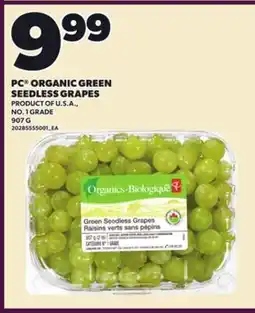 Loblaws PC ORGANIC GREEN SEEDLESS GRAPES, 907 G offer