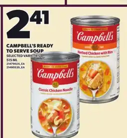 Loblaws CAMPBELL'S READY TO SERVE SOUP, 515 ML offer