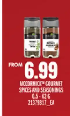 Loblaws MCCORMICK GOURMET SPICES AND SEASONINGS,0.5 - 62 G offer