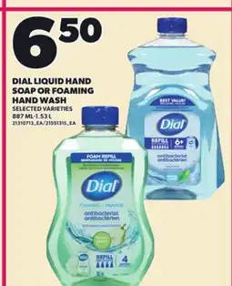 Loblaws DIAL LIQUID HAND SOAP OR FOAMING HAND WASH, 887 ML-1.53 L offer