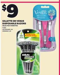 Loblaws GILLETTE OR VENUS DISPOSABLE RAZORS, 1-8'S offer