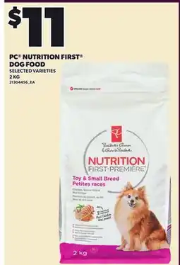 Loblaws PC NUTRITION FIRST DOG FOOD, 2 KG offer