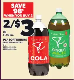 Loblaws PC SOFT DRINKS, 2 L offer