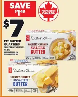Loblaws PC BUTTER QUARTERS 454 G offer