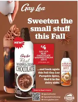 Loblaws GAY LEA REAL CHOCOLATE WHIPPED CREAM, 225 G offer
