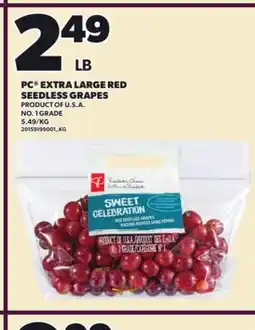 Loblaws PC EXTRA LARGE RED SEEDLESS GRAPES offer