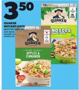 Loblaws QUAKER INSTANT OATS, 232-344 G offer