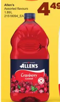 Loblaws ALLEN'S ASSORTED FLAVOURS, 1.89L offer