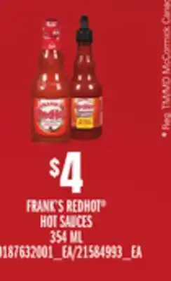 Loblaws FRANK'S REDHOT HOT SAUCES, 354 ML offer