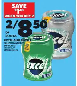 Loblaws EXCEL GUM BOTTLE, 80-94.49 G offer