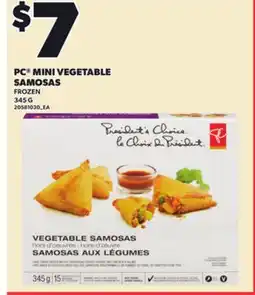 Loblaws PC MINI VEGETABLE SAMOSAS, 345G offer