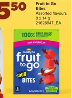 Loblaws FRUIT TO GO BITES, 8 X 14 G offer