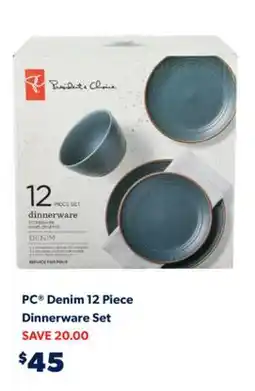 Real Canadian Superstore PC DENIM 12 PIECE DINNERWARE SET offer